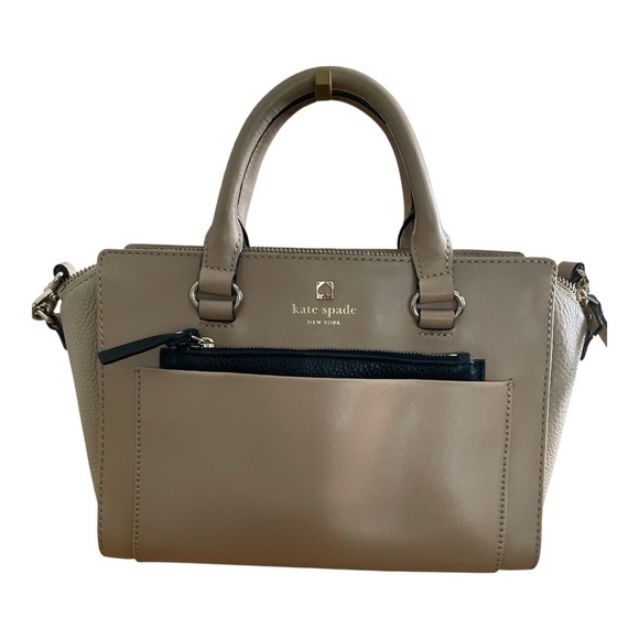 Kate Spade Mini Bernadine Hadley Satchel Tan Leather Handbag w/Crossbody Strap - Picture 1 of 10